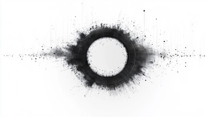 Abstract Black and White Circle with Radiating Lines