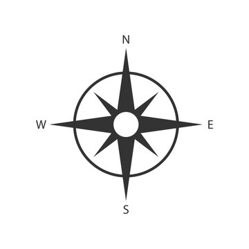 Compass, navigation icon.vector illustration, flat design
