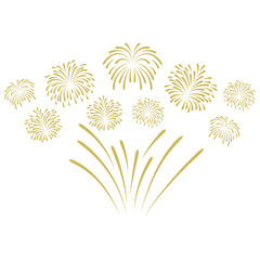 New Year Fire Works Border Decoration