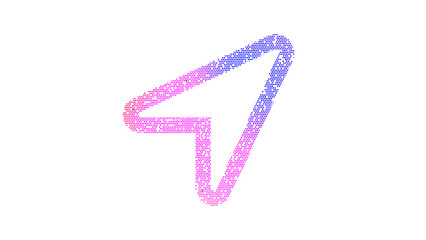 Icon location arrow is made up of LED square shapes. There are bright diodes and there are black dead diodes