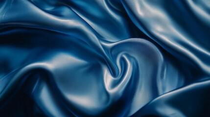 Obraz premium Abstract Draped Blue Satin Fabric Texture
