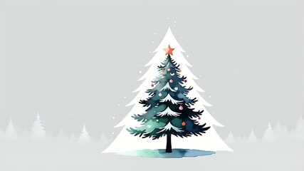 Fototapeta premium Christmas fir tree isolated on a gray background with space for text