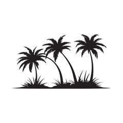 Fototapeta premium Palm Tree Silhouette, Silhouette Palm Tree, vector Palm tree design, palm tree silhouette, Palm Tree Vector Icon, tropical palm trees icon
