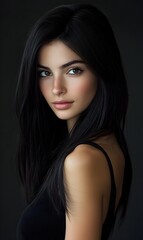 Fototapeta premium Captivating Elegance A Stunning Portrait of a Confident and Alluring Woman