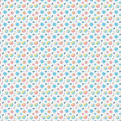Pastel Candy & Star Seamless Pattern: Digital Illustration for Cute Designs. AI Generated