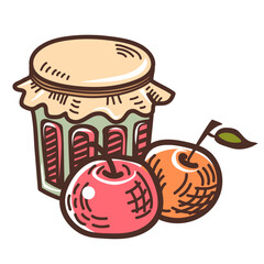 apple  jam hand drawn vector illustration