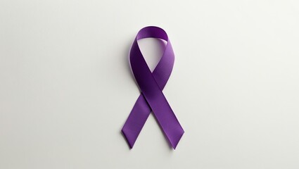 purple ribbon design on a plain white background. For awareness