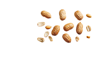 Peanuts isolated on white background. PNG. created with Generative AI technology