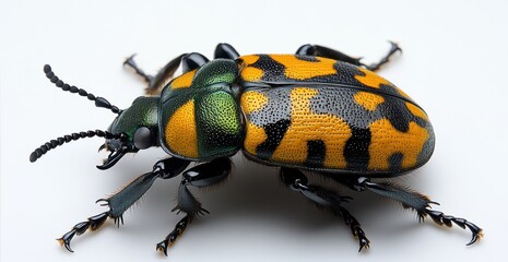 Macro Photography of a Colorful Beetle