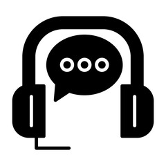 Chat Support Solid Icon Style