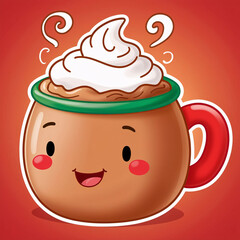 hot cocoa mug 3d illustration