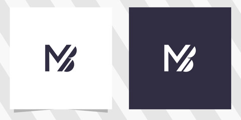 letter mb bm logo design vector