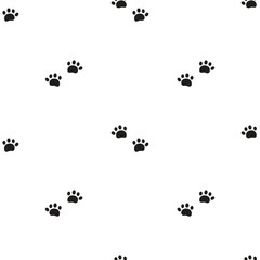 Paw vector foot trail print of cat. Dog, puppy silhouette animal diagonal tracks for t-shirts, backgrounds, patterns, websites, showcases design, greeting cards, child prints and etc