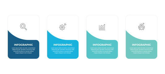 infographic design with 4 options or steps. Infographics for business concept. Can be used for presentations workflow layout, banner, process, diagram, flow chart, info graph, annual report.
