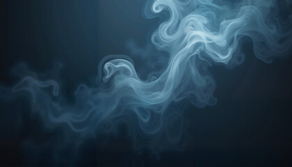 Soft smoke abstract background in blue tones, ethereal design, copy space