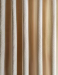 Fototapeta premium 穏やかな縦のストライプ模様が入ったベージュの布地、上品でシンプルなテクスチャが心地よい印象を与える 