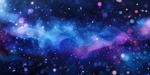 Naklejka premium Vibrant Night Sky with Colorful Bokeh and Cosmic Elements Capturing the Essence of a Mystical Universe Filled with Stars and Ethereal Beauty