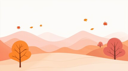 Aerial View of Treetops in Autumn Showcasing Warm Hues and Colorful Landscape