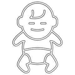 Baby icon in line style