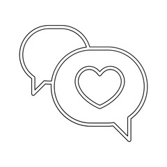 Love message icon in line style