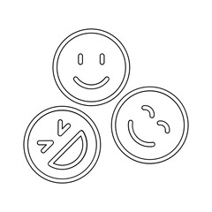 Happy face icon in line style