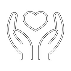 Love icon in line style