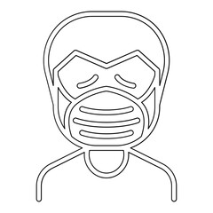 Man wear mask icon in line style
