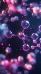Colorful Molecular Structures in a Digital Background