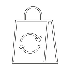 Fototapeta premium Reusable bag icon in line style
