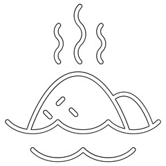 Water pollution icon in line style