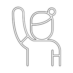 Protester icon in line style