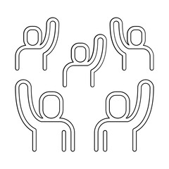 Protesters icon in line style