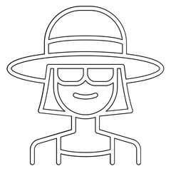 Tourist icon in line style