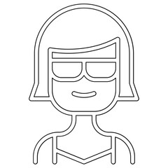 Tourist icon in line style