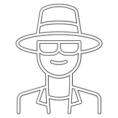 Tourist icon in line style