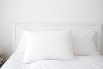 cozy white bedding setup with fluffy pillows on bed