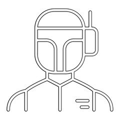 Cyborg icon in line style