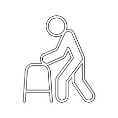 Elderly icon in line style