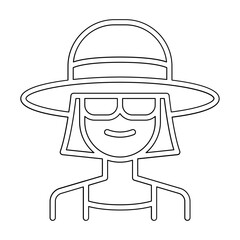 Female traveler icon in line style