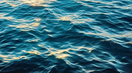 Obraz premium 56.Sunlight Shining on the Surface and Under the Blue Ocean, Sea Wave, with Clean Waters in Summer Time
