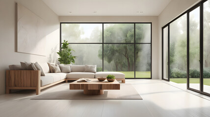 Fototapeta premium minimalist modern living room26