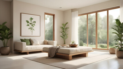 Fototapeta premium minimalist modern living room16