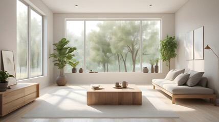 Fototapeta premium minimalist modern living room2