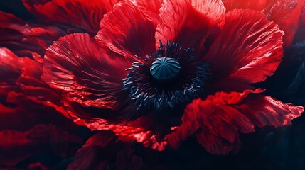 A Vivid Close Up Of A Single Red Poppy Flower