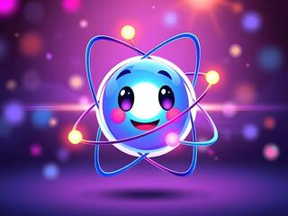 Naklejka premium A smiling cartoon face with a smiley face on it is floating in space Ai generated