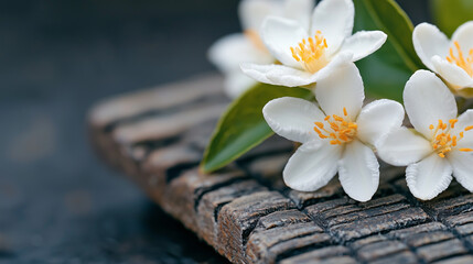 Fototapeta premium Neroli Essential Oil with Flowers