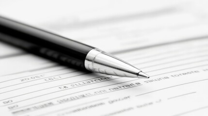 Application Form and Pen on a Clean Background