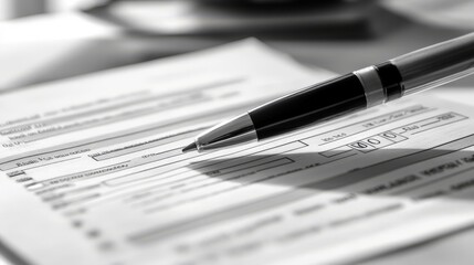 Application Form with Pen on Table