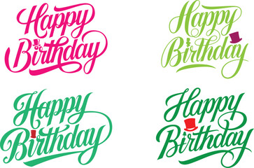 Happy birthday typography vector art 