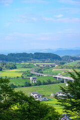 中尊寺から見た平泉の町並み